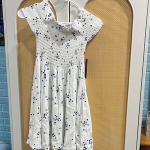 Lulu's White and Blue Floral Dress